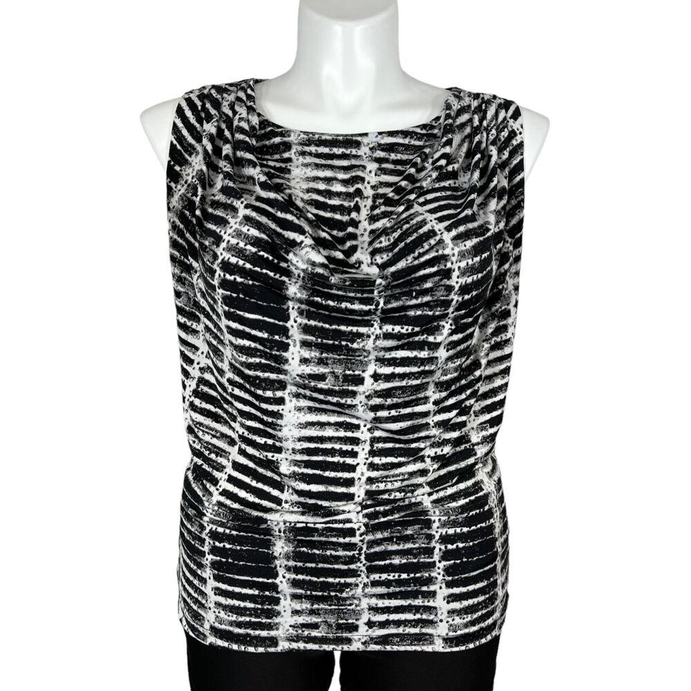Worthington Womens Blouse Top Stretchy Sleeveless Drape Neck Pullover Large - Picture 2 of 9